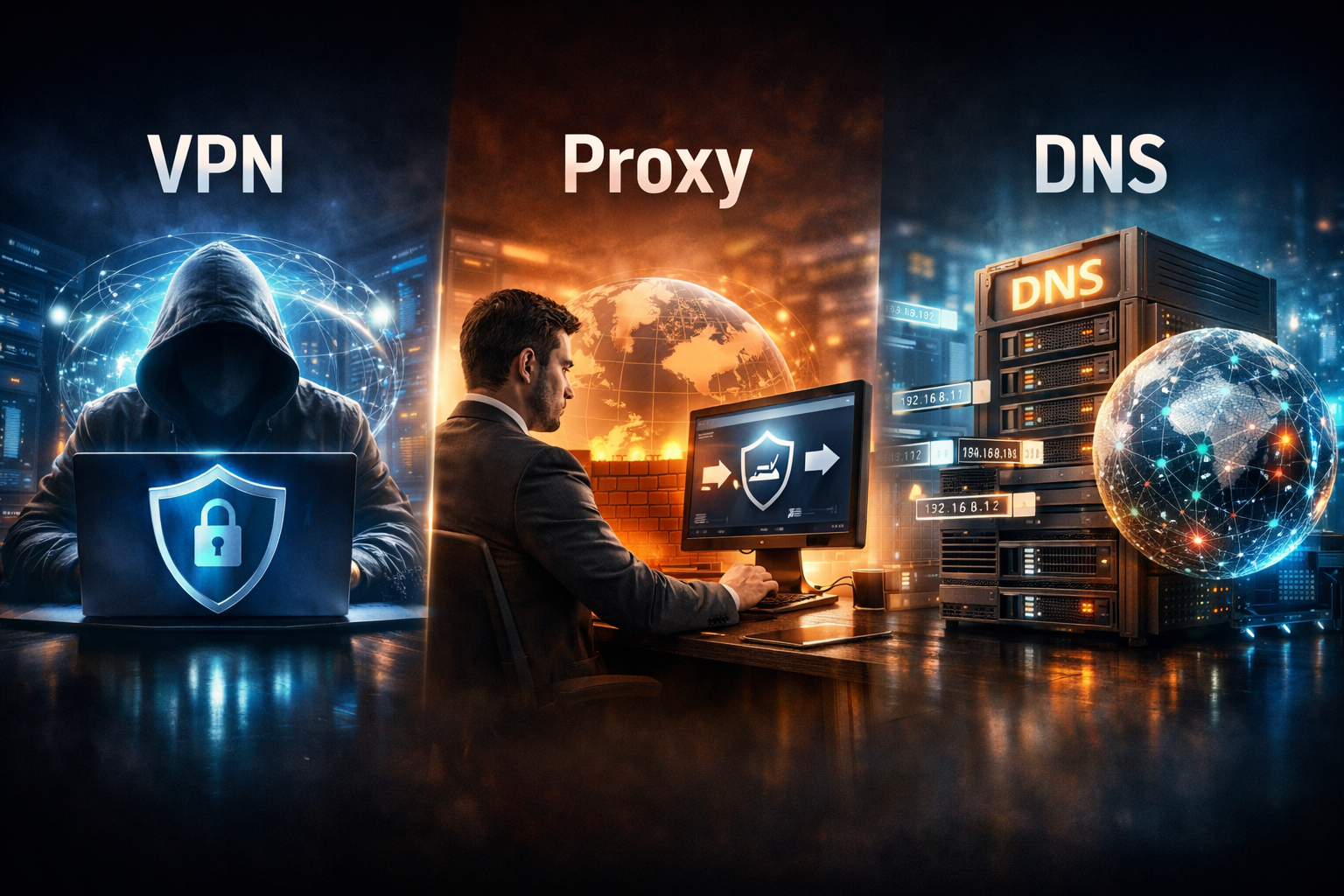 VPN vs Proxy vs DNS Explained: Key Differences You Need to Know in 2026